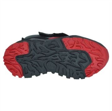 patik içi kürklü outdoor bot - siyah/kırmızı