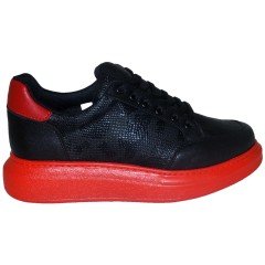 Spor Model Kadın Ayakkabı - Siyah/Kırmızı