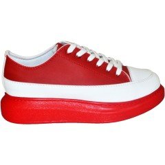Spor Model Kadın Ayakkabı - Beyaz/Kırmızı