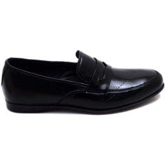 Y&Y 415 Garson Rugan Okul Ayakkabısı - Siyah (Deri)