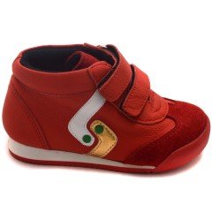 NM-19 Bebe Spor Model Kışlık Ayakkabı - Kırmızı (Deri)