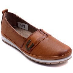 085 U-Toka Kadın Günlük Ayakkabı - Taba (Deri)