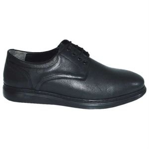 Erkek Klasik Bağcıklı Deri Ayakkabı - Siyah