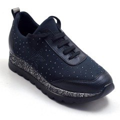 439-GUD Yıldız Taşlı Spor Model Kadın Ayakkabı - Siyah