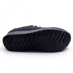 440-GUD Top Taşlı Bağcıksız Spor Model Kadın Ayakkabı - Siyah