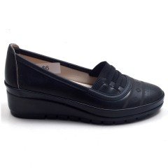 621-AX Lastikli Anne Model Günlük Kadın Ayakkabı - Siyah