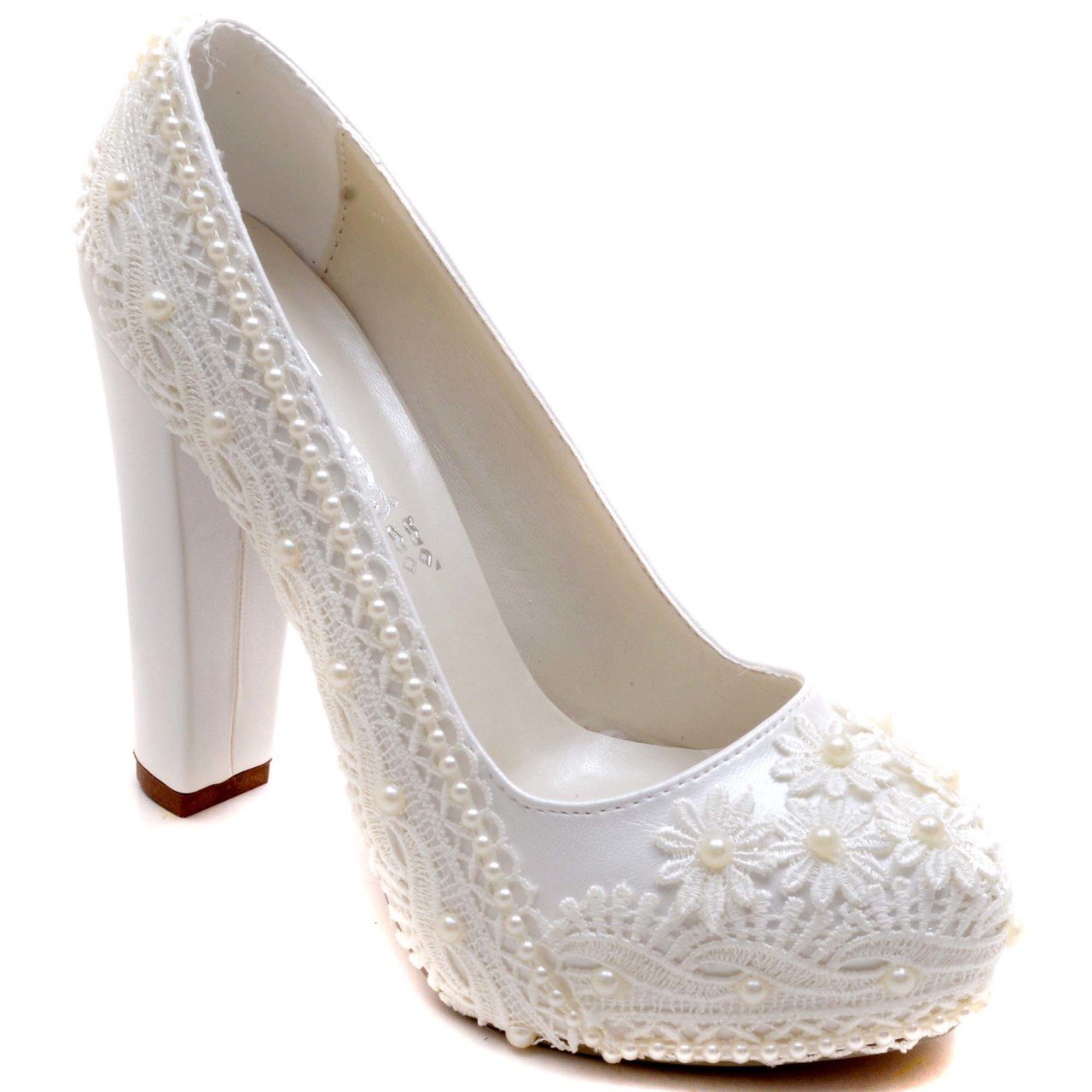 912-G Klasik Gelin Ayakkabısı - Beyaz