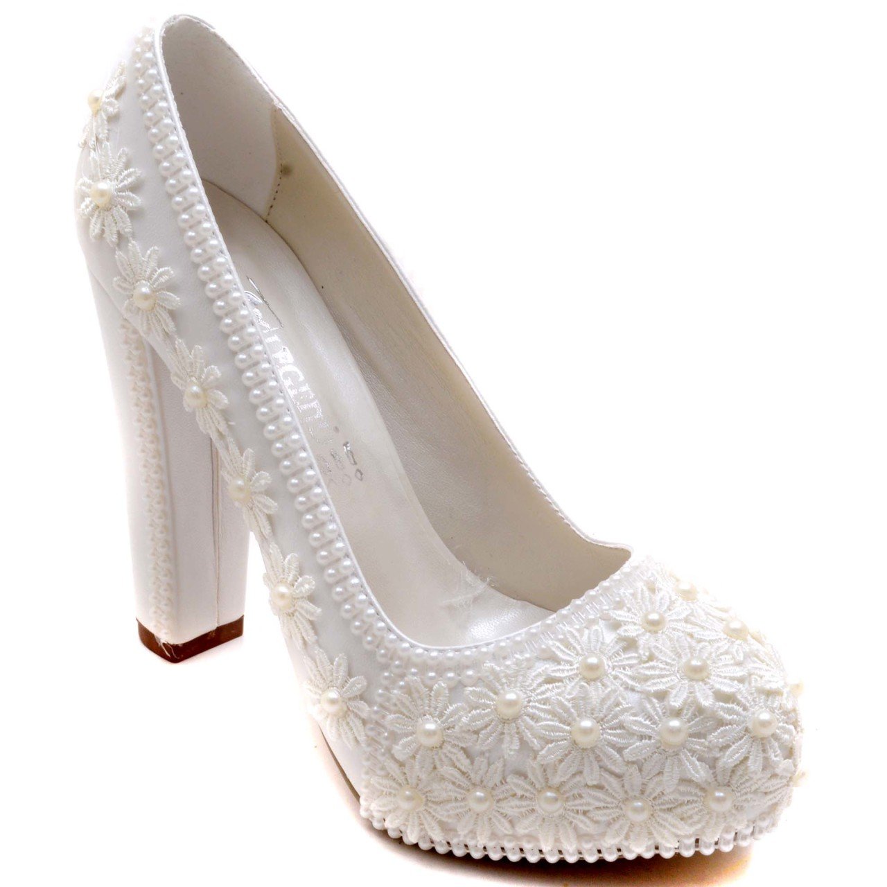 917-G Klasik Gelin Ayakkabısı - Beyaz