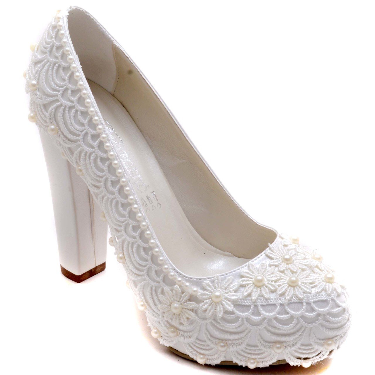 918-G Klasik Gelin Ayakkabısı - Beyaz