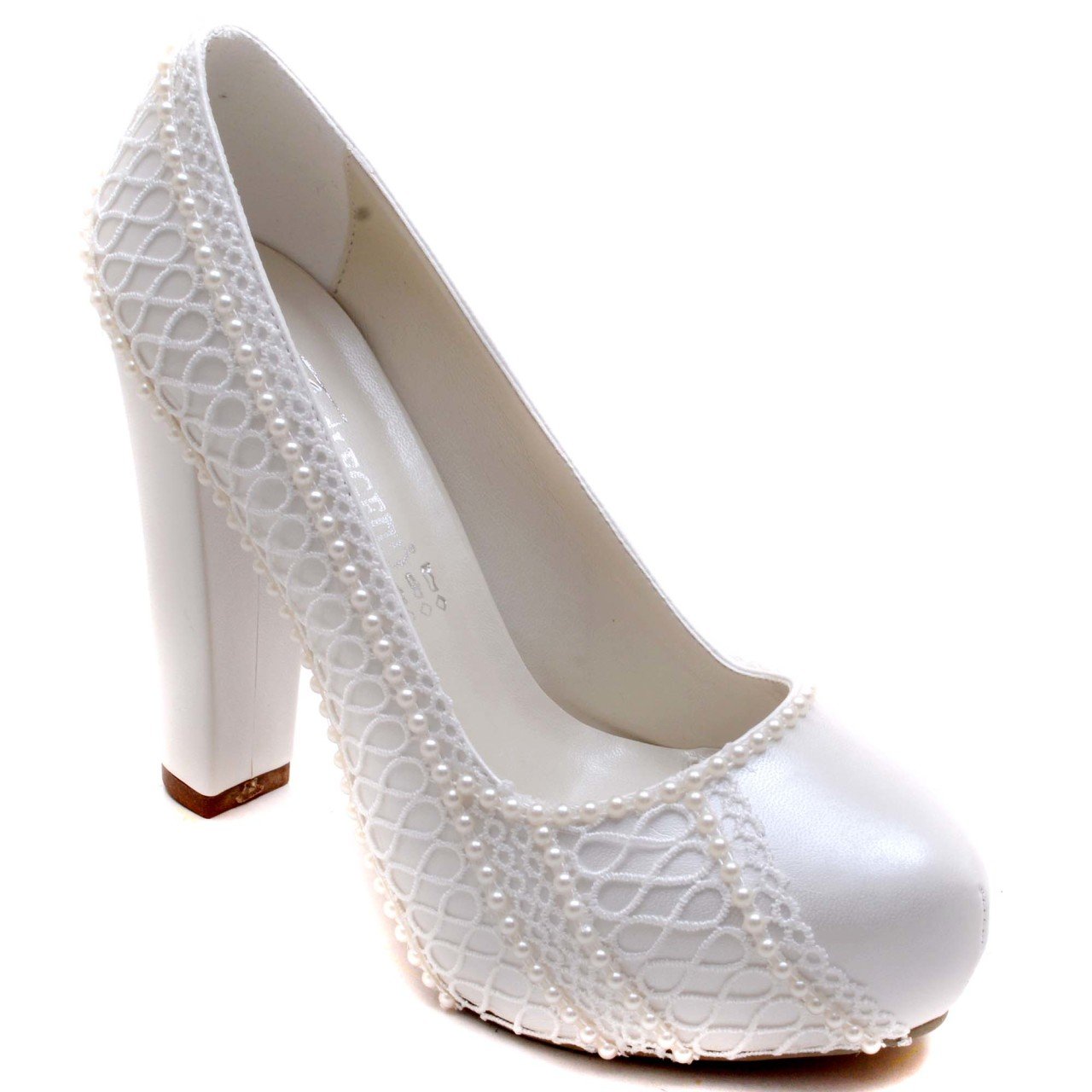 919-G Klasik Gelin Ayakkabısı - Beyaz