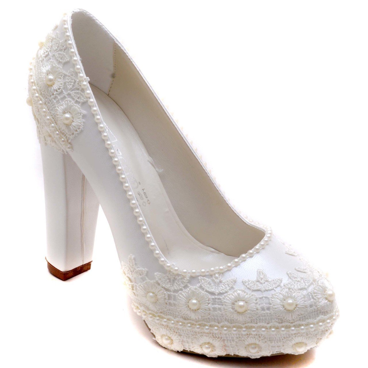 922-G Klasik Gelin Ayakkabısı - Beyaz