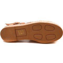 316-H Kadın Hasır Sandalet - Kahverengi/K