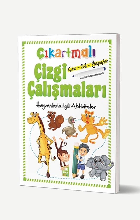 Çıkartmalı Çizgi Çalışmaları-Hayvanlarla ilgili Aktiviteler