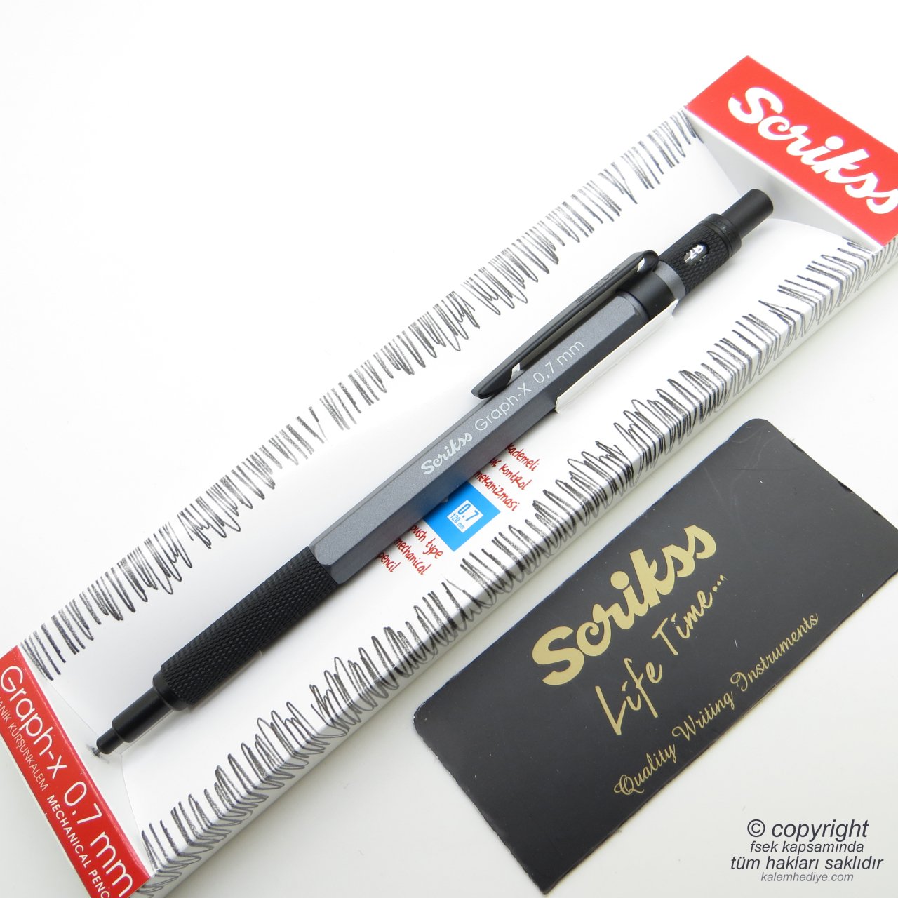Scrikss Graph-x 0.7mm Antrasit | İsme Özel Kalem