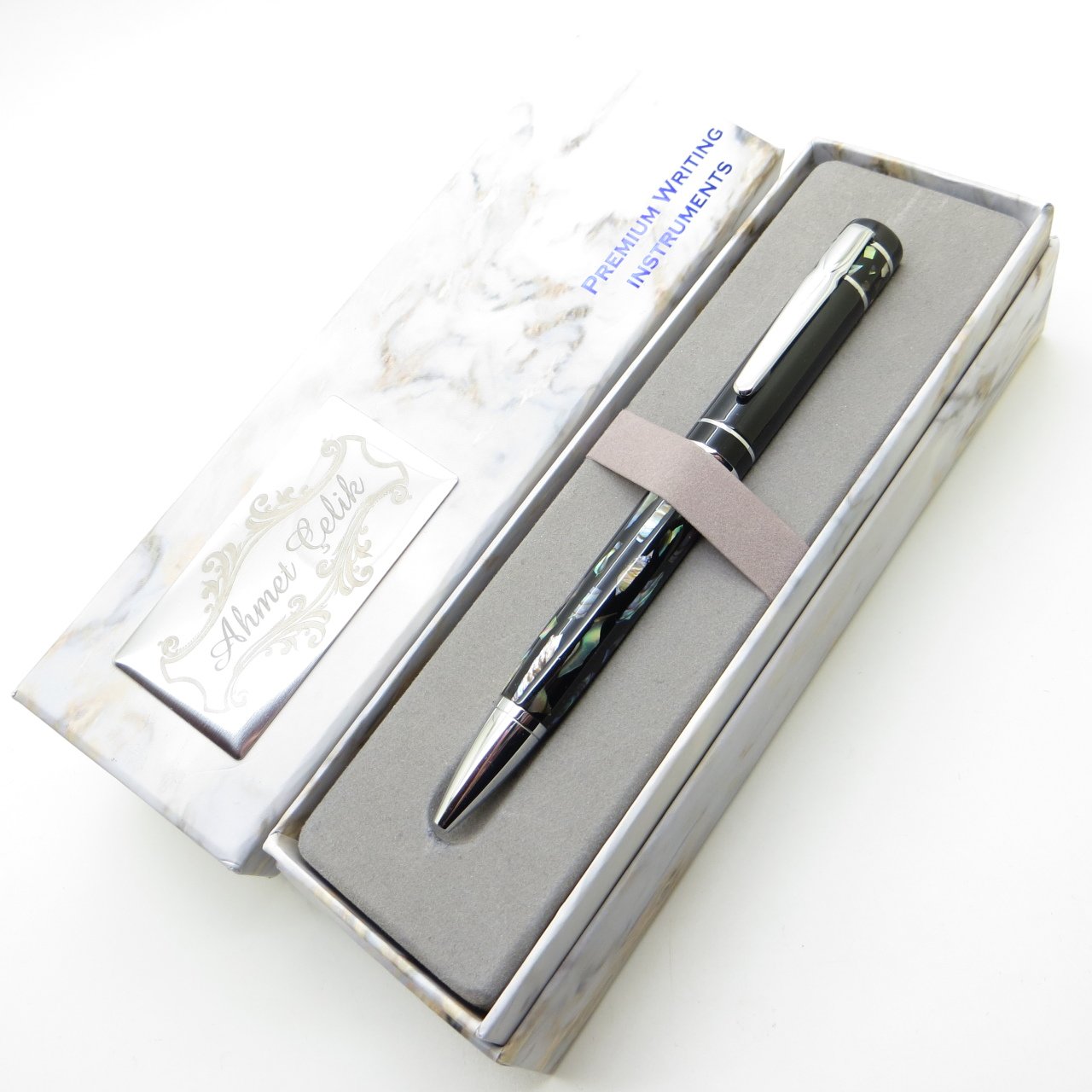 Wings Marble Deluxe T406 Sedef Parçacıklı Tükenmez Kalem | İsme Özel Kalem | Hediyelik Kalem