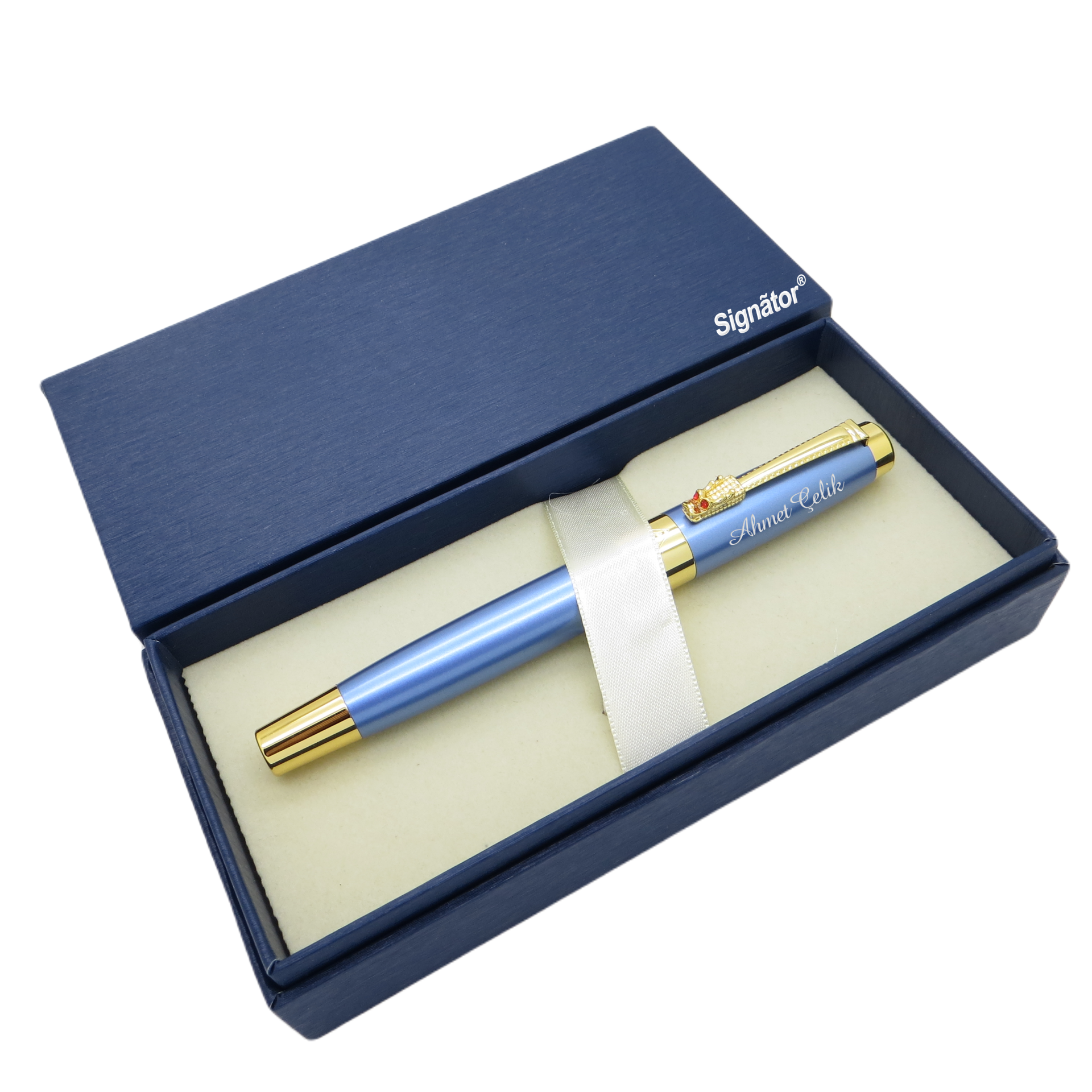 Signator® ST157 Fresh Blue Gold Metal Roller Kalem | İsme Özel Kalem