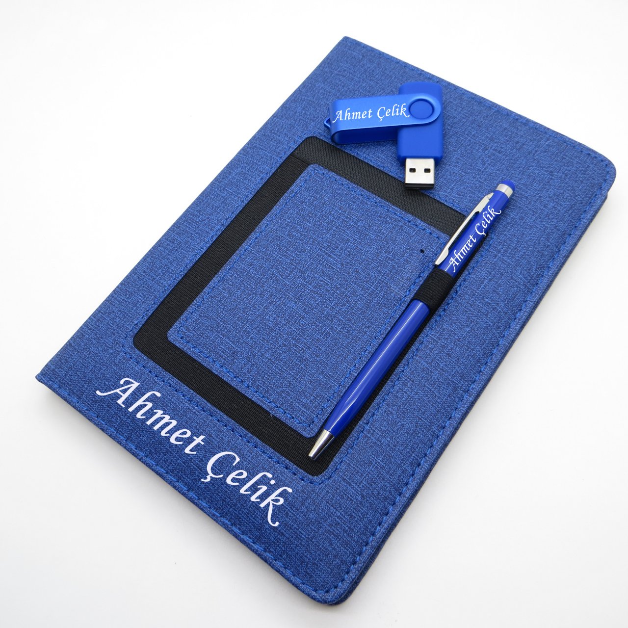 Wings SG162 İsme Özel Mavi Kanguru Defter + 16GB Usb Bellek + Touch Kalem Set | Hepsi İsme Özel