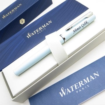 Waterman Allure Pastel Mavi CT Roller Kalem | İsme Özel Kalem | Hediye Kalem