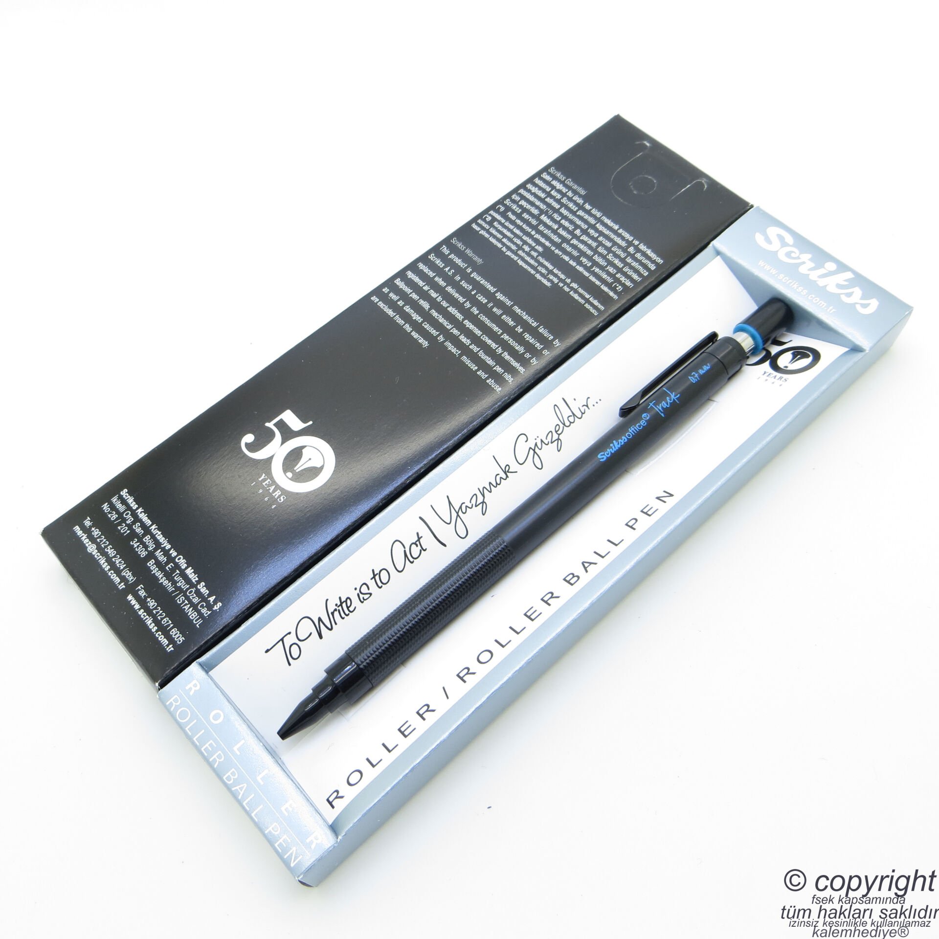 Scrikss İsme Özel Track Versatil Kalem 0.7 Mavi + Kadife Kılıf | İsme Özel Kalem