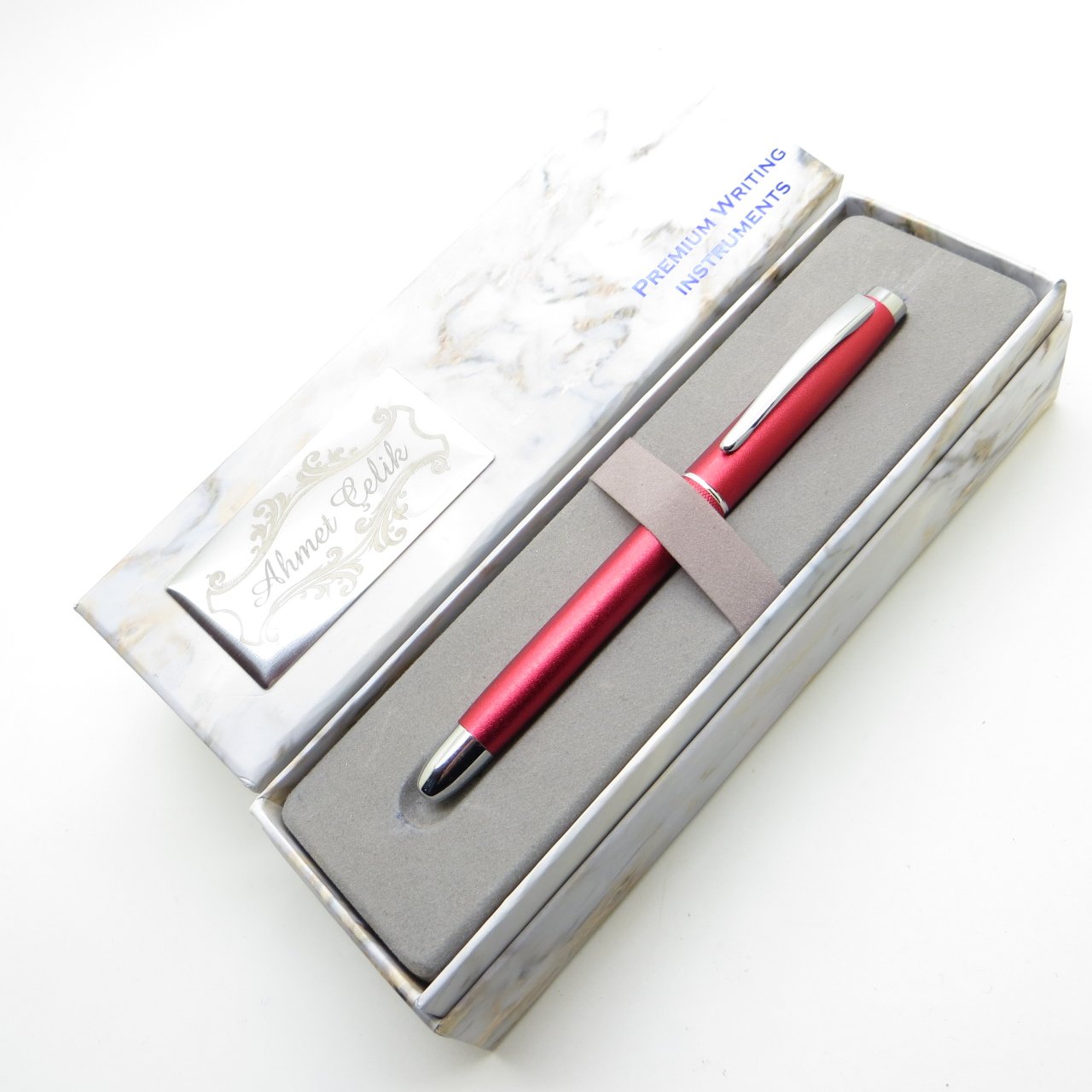 Wings Marble R515 Kırmızı Roller Kalem | İsme Özel Kalem | Hediyelik Kalem