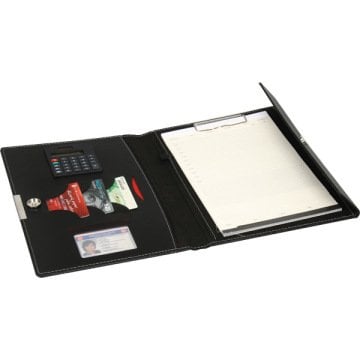İsme Özel A4 Sekreter Bloknot Çıtçıtlı Termo Deri + Titanyum Roller |23x31| Kağıtlık-Kartlık-Hesap Makinesi ve Kalem | Hepsi İsme Özel | MED220
