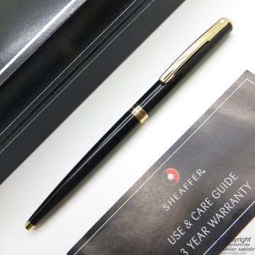 Sheaffer Sagaris Parlak Siyah Altın Tükenmez Kalem | İsme Özel Kalem