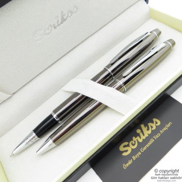 Scrikss 35 Titanyum Roller Kalem + Tükenmez Kalem Seti | Scrikss Noble | İsme Özel Kalem | Hediye Kalem