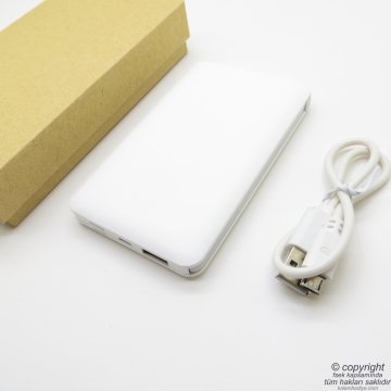 Wings Kişiye Özel Powerbank 5000mAh Beyaz | İsme Özel Powerbank | Hediyelik Teknoloji Ürünü