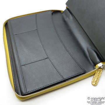 Crocodile İsme Özel Fermuarlı Folder Tarihsiz Organizer ve Roller Kalem 15x21 | Golden