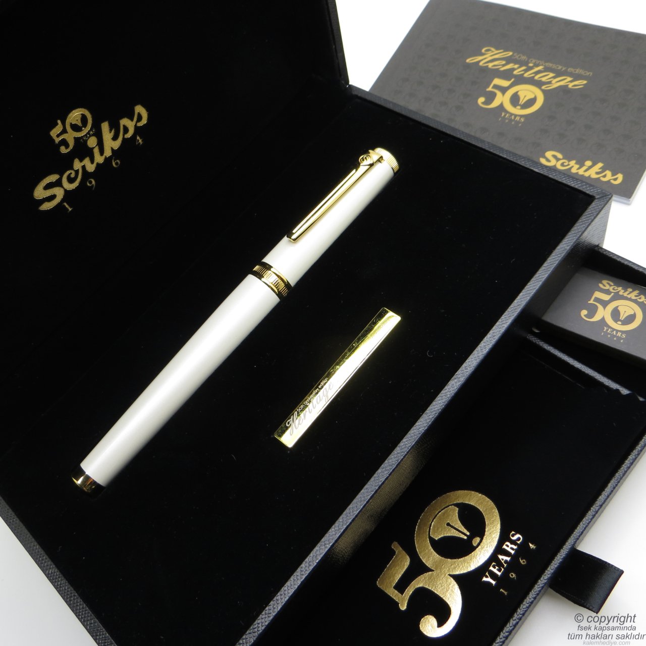 Scrikss Heritage2 50.Yıl Dolma Kalem Beyaz Altın - Scrikss Kalem | İsme Özel Kalem | Hediyelik Kalem