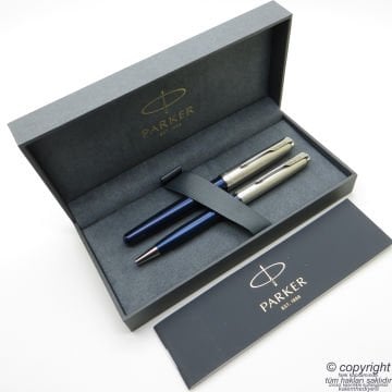 Parker Sonnet Essential Mavi CT Roller Kalem + Tükenmez Kalem Set | İsme Özel Kalem | Hediyelik Kalem