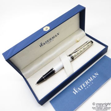 Waterman Expert 3 Deluxe Beyaz CT Roller Kalem Set | İsme Özel Kalem | Hediye Kalem