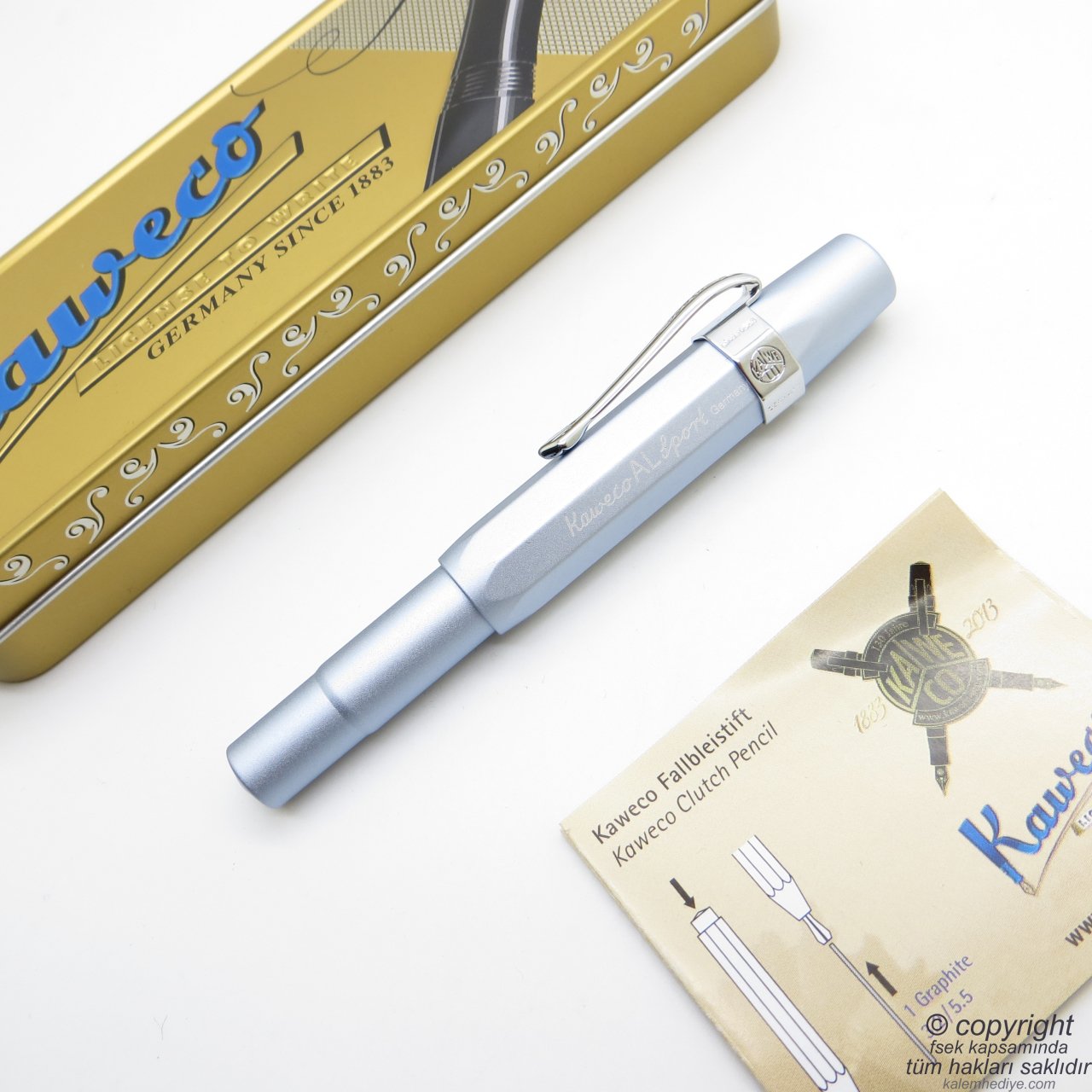 Kaweco 10001199 Al Sport Soft Blue Dolma Kalem | İsme Özel Kalem