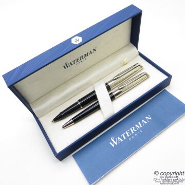 Waterman Expert Siyah Krom Tükenmez Kalem + Versatil Kalem Set | İsme Özel Kalem | Hediye Kalem
