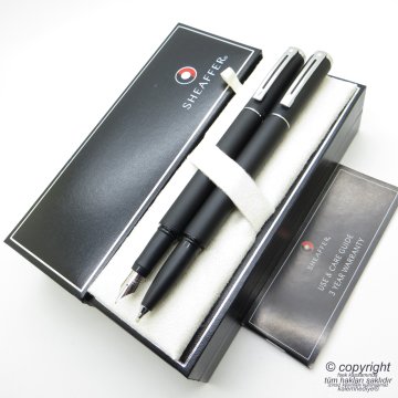 Sheaffer Award Mat Siyah Dolma Kalem + Roller Kalem Seti | İsme Özel Kalem