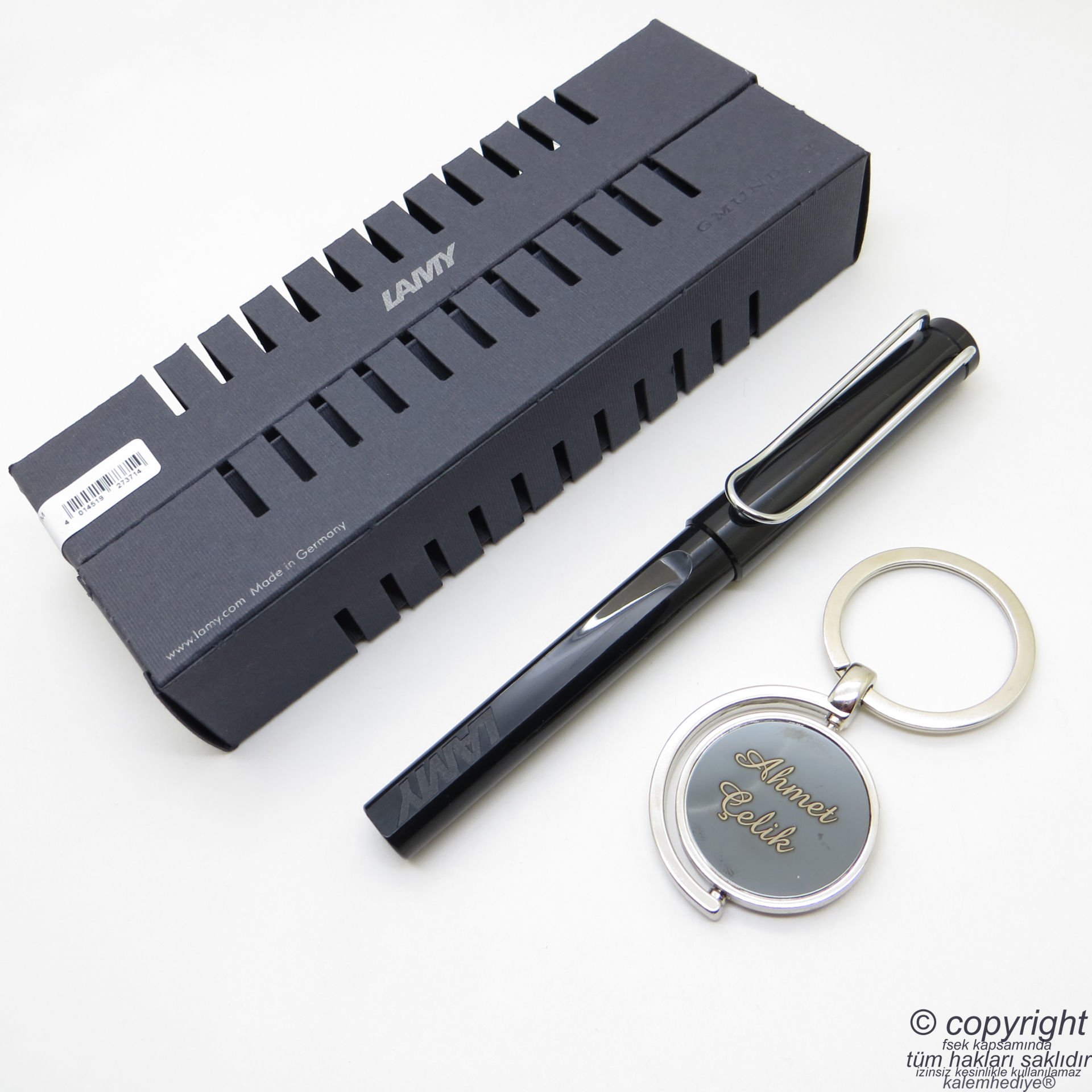 Lamy Safari Roller Kalem Parlak Siyah + Kalem Kılıfı | Lamy Kalem | Hepsi İsme Özel