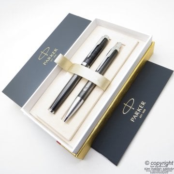 Parker IM Special Edition Metal Pursuit Roller Kalem + Tükenmez Kalem Set | İsme Özel Kalem | Hediyelik Kalem