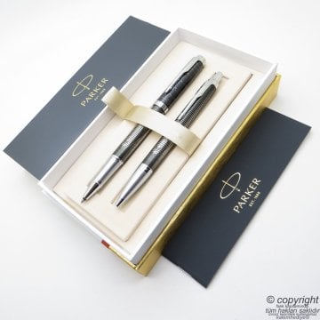 Parker IM Special Edition Metal Pursuit Roller Kalem + Tükenmez Kalem Set | İsme Özel Kalem | Hediyelik Kalem