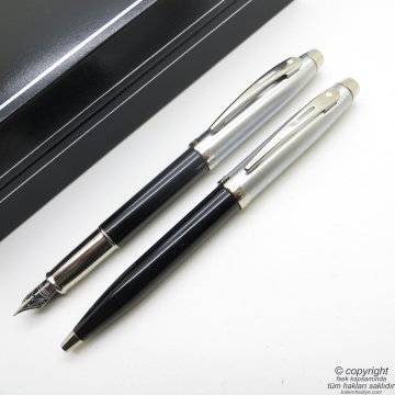 Sheaffer 100 Siyah Dolma Kalem + Tükenmez Kalem Seti | İsme Özel Kalem