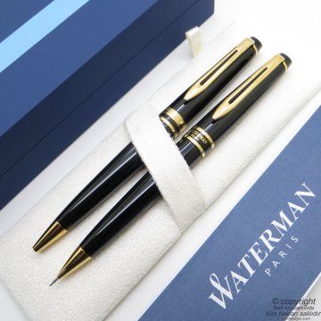 Waterman Expert Lake Siyah Altın Tükenmez Kalem + Versatil Kalem Set | İsme Özel Kalem | Hediye Kalem