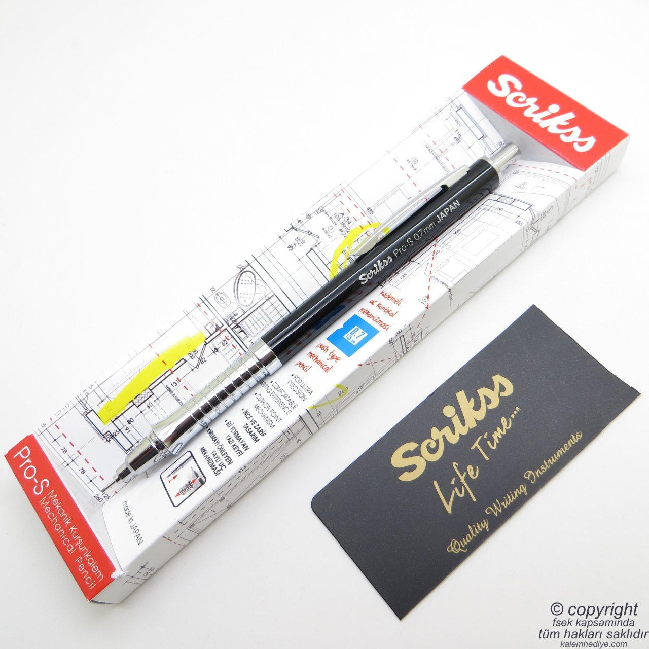 Scrikss PRO-S 0.7mm Siyah | İsme Özel Kalem