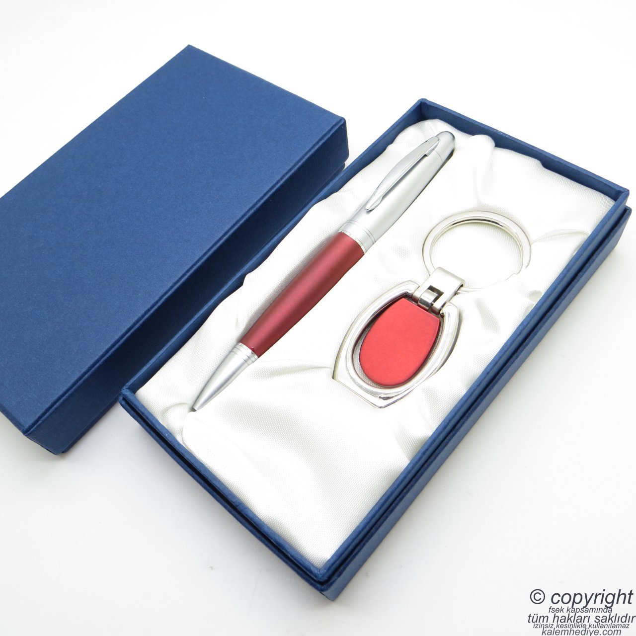 Wings P105 Kırmızı Krom İsme Özel Kalem + Anahtarlık Seti | İsme Özel Kalem Seti | Hediyelik Kalem
