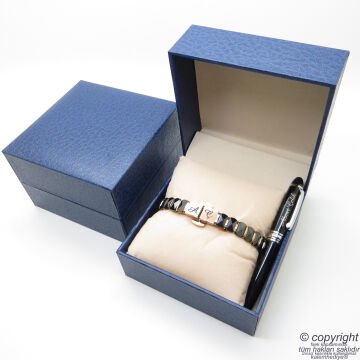 Kişiye Özel Seramik Titanyum Rose Gold Bileklik Unisex + İsme Özel Mini Cep Kalemi - Hediyelik Kutulu Set