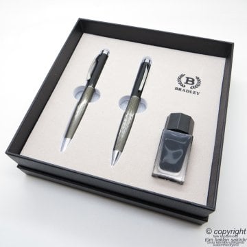 Bradley Dolma Kalem + Tükenmez Kalem Seti | İsme Özel Kalem | Hediyelik Kalem Seti