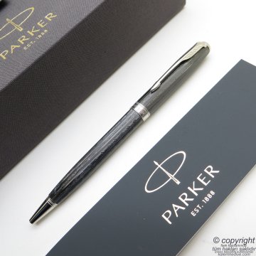 Parker Sonnet Antrasit Derin İşlemeli Tükenmez Kalem | Parker Kalem | İsme Özel Kalem | Hediyelik Kalem