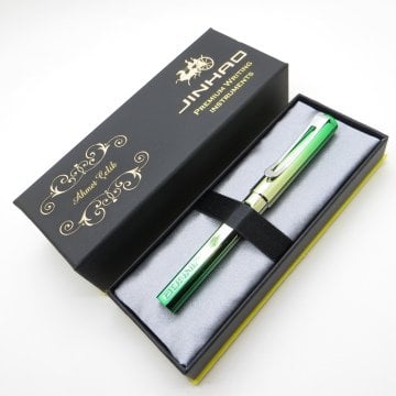 Jinhao Metalik Yeşil Ebruli Dolma Kalem | İsme Özel Kalem
