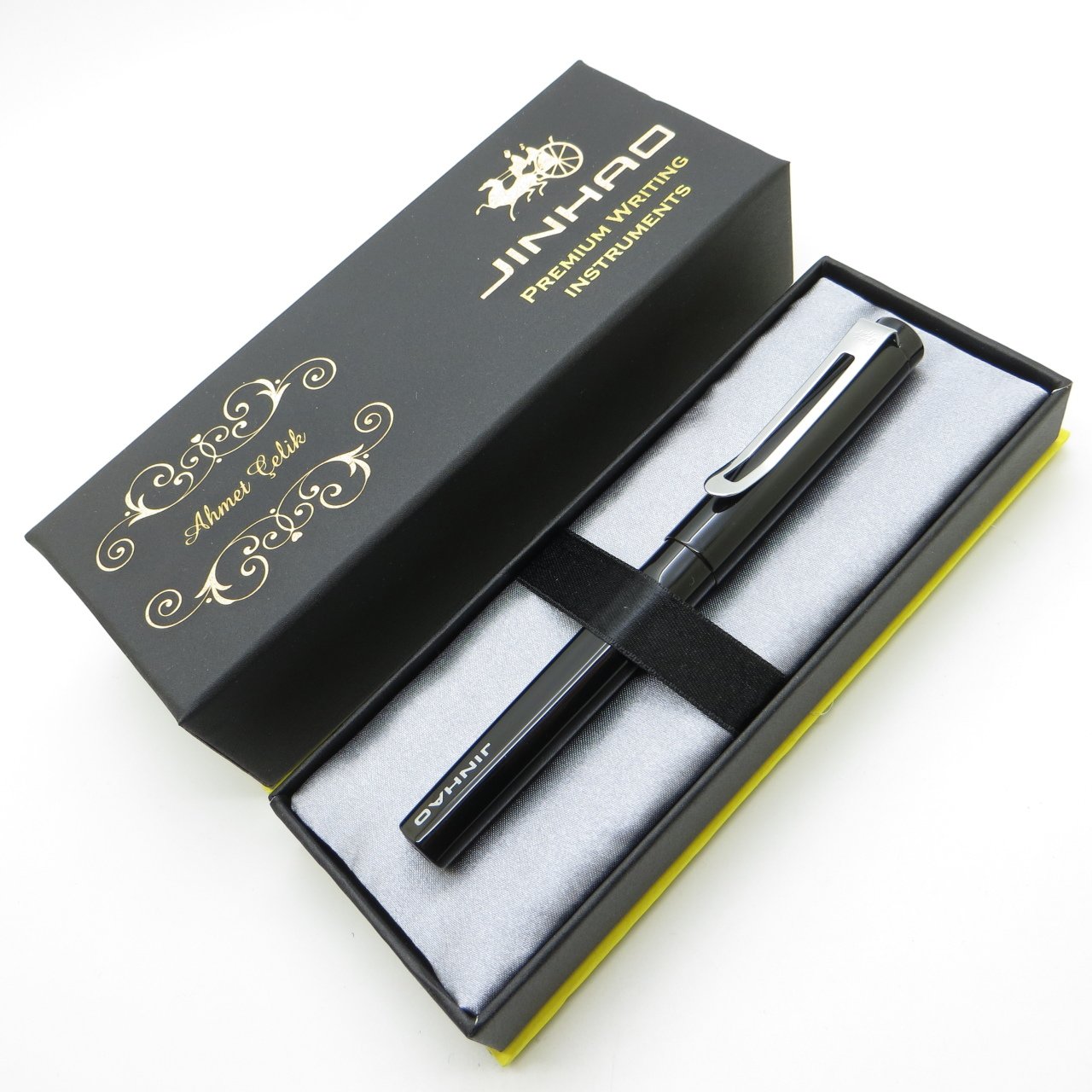 Jinhao Tam Metal Siyah Dolma Kalem | İsme Özel Kalem