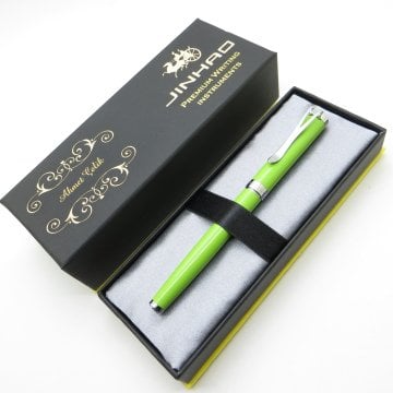 Jinhao Mavi Taşlı Tam Metal Yeşil Dolma Kalem | İsme Özel Kalem