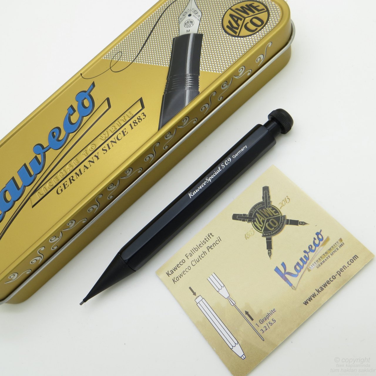 Kaweco 10000535 Klasik Spesyal Mini Versatil 0.9 mm Alüminyum Siyah | İsme Özel Kalem