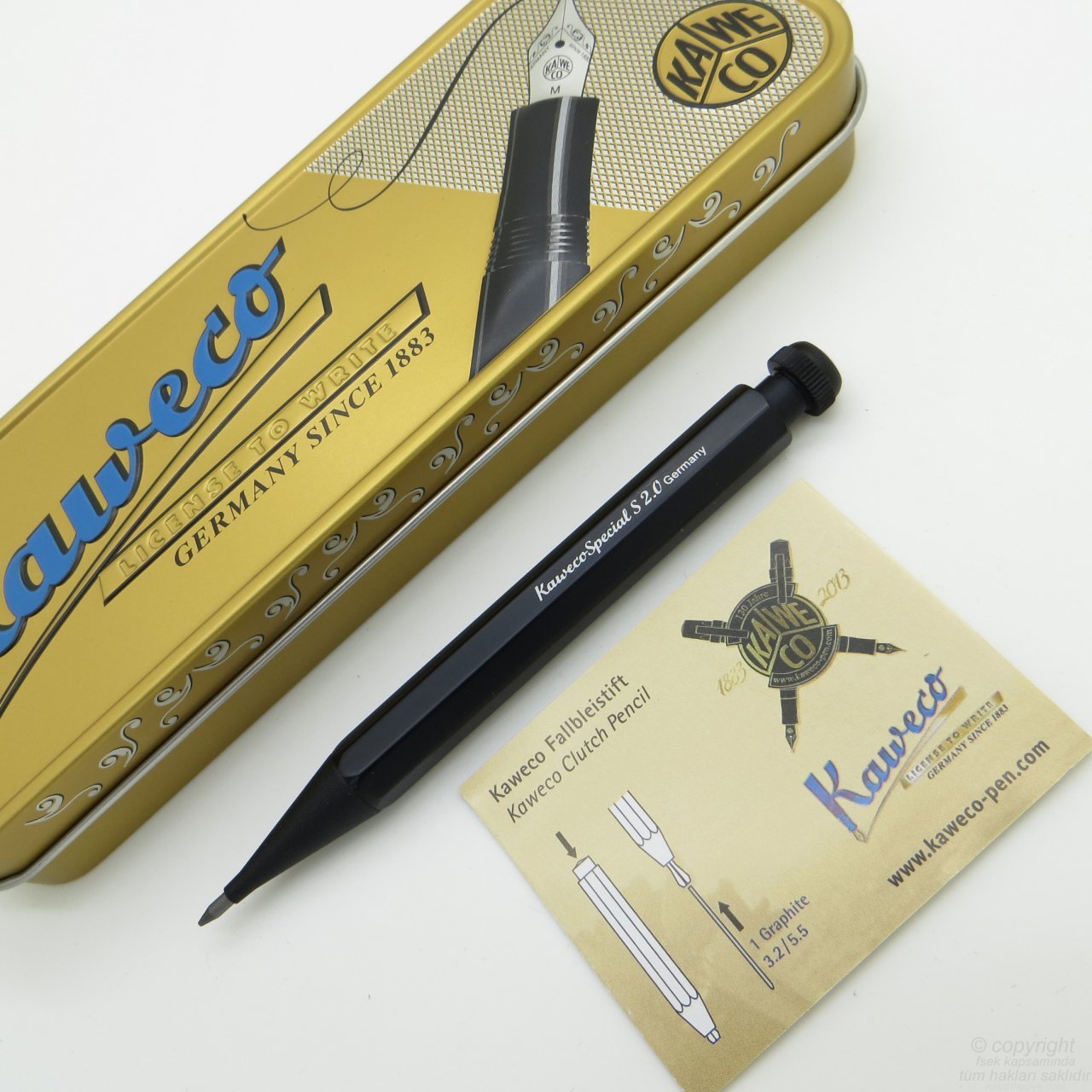 Kaweco 10000536 Klasik Spesyal Mini Versatil 2.00 mm Alüminyum Siyah | İsme Özel Kalem